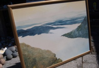 'Norwegischer Fjord', Gouache, 70 x 90