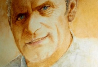 Papa-Portrait in Gouache, 30 x 40