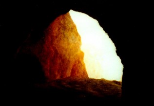 'In der Ockerhöhle', Aquarell-Mischtechnik, 50 x 62