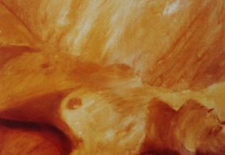 'Ockerakt', Ocker-Pigmente/Gouache-Bindemittel, 60 x 80