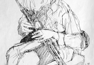 Skizze 'Irischer Piper', Tintenstift, 22 x 34