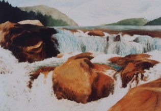 'Flateland/Norwegen', Pastellkreide, 54 x 65