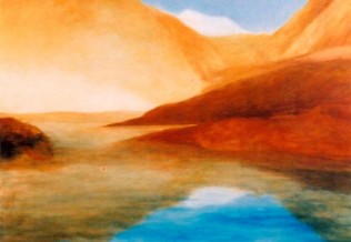 'Berührung', Gouache auf Leinwand, 80 x 1,20