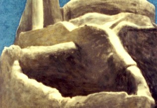 'Griechische Kapelle', Pastellkreide, 50 x 63